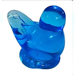 Vintage Ron Ray Bluebird of Happiness Vtg Blue Bird Lovers Signed Art Glass
